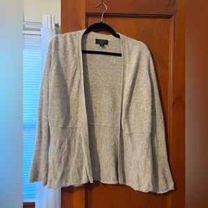 Charter Club Light Gray Open Front Cashmere Cardigan